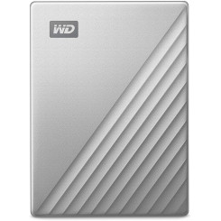 WD My Passport Ultra for Mac WDBPMV0040BSL - Hard drive - encrypted - 4 TB - external (portable) - USB 3.0 (USB-C connector) - 256-bit AES - silver